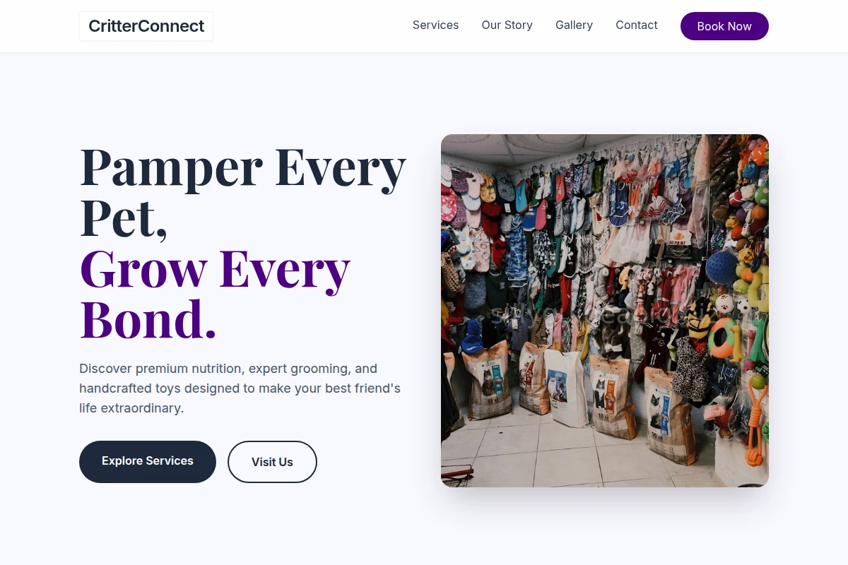 CritterConnect Pet Shop